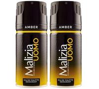 Malizia Uomo Profumo d’Intesa Deodorante Spray 150 ml - Eau de Toilette Maschile, Fragranza Intensa e Duratura, Freschezza per Tutto il Giorno (Amber 2 Unità)