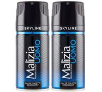 Malizia Uomo Profumo d’Intesa Deodorante Spray 150 ml - Eau de Toilette Maschile, Fragranza Intensa e Duratura, Freschezza per Tutto il Giorno (Skyline 2 Unità)