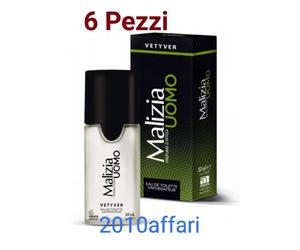 Malizia Uomo Vetiver Profumo D'intesa Eau De Toilette 50 ml Spray - 6 Pezzi