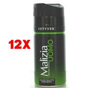 Malizia Uomo Vetyver Deodorante Edt 150 Ml Lotto 12 Pezzi