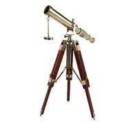 Malla Inc. Nautical Vintage Ottone Telescopio Su Treppiede In Legno - Telescopio Antico Desktop per Decorazione Casa & Accessori Da Tavolo Nautica Spyglass Telescopio per Navy e Outdoor Adventures