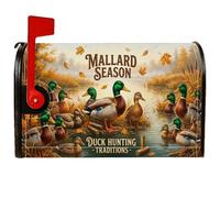 Mallard Duck Hunting Season Quote Duck - Coperture magnetiche per cassetta | Scena della fauna selvatica all'aperto, copertura della cassetta delle lettere, tema di caccia rustico