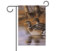 Mallard Ducks - Bandiere da giardino primaverili ed estive, 30 x 45 cm, double face, per esterni, stagionali, per patio, cortile, terrazza, veranda, giardino, terrazza, balcone, prato, decorazione per