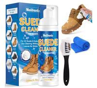 Mallbaola Pulizia Scarpe Scamosciate,200 ml Pulizia Camoscio Scarpe Schiuma Rimuove Macchie, Kit per Pulisci Scarpe con Spazzola e Asciugamano, Suede Cleaner per Scamosciato, Nubuk, Maglia, Sneaker