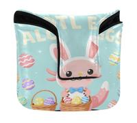 Mallet - Copertura per putter da golf, chiusura magnetica, per la maggior parte delle marche, in pelle PU, impermeabile, pronta a trovare uova Alotl Carino Pasqua Axolotl stile Kawaii Anime