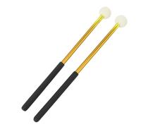 Mallet da timpani professionale Testa in feltro di lana morbida Anti Slip Gusta in gomma Sticchi a percussione in lega per tamburi in marcia Trumi Timani Cembals 2 pezzi (Rosso) (Oro)