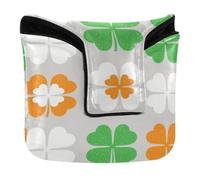 Mallet Putter - Copritesta magnetica per mazza da golf, quadrata, in pelle PU, impermeabile, per trèfles trèfles aux Couleurs Du Drapeau Irlandais