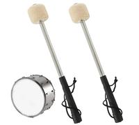 Mallet tamburi 1PAIR 12 pollici Professional Bass Drum Lana in feltro Timpani Mallet con manico in acciaio inossidabile e corda Accessorio a fascia da marcia a percussione non slittata