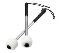Mallets per Batteria in Acciaio Inox Testa in Feltro Lana 2 Pezzi | Antiscivolo e Leggeri, Accessori Musicali per Principianti, Confezione da Due