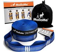 MalloMe Cinghie per Amaca XL - Cinghie per Alberi per Amaca Set 2000+ LBS Heavy Duty 40 Anelli e Kit di Sistema di Sospensione Senza Elasticità al 100% | 2 moschettoni | 12 Piedi