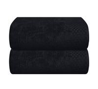 MALLONI Home - Set di 2 teli da bagno di grandi dimensioni, 100 x 150 cm, ultra assorbenti, compatto Quickdry e leggero, colore: Nero