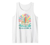 Mallorca Carino Agrumi Floreale Barca a Vela Divertimento Alba e Onde Canotta
