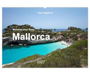 Mallorca - Momente einer Reise (Wandkalender 2027 DIN A2 quer), CALVENDO Monatskalender: Eine Insel zum Verlieben