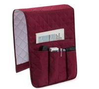 Mallorca, organizer imbottito per divano o poltrona, con 5 tasche, borsa portaoggetti per divano, grande tasca per riviste e telecomando, cellulare, occhiali o penna, rosso C05