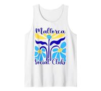 Mallorca Social Club Isole Baleari Astratto Boho Fiori Canotta