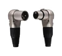 Malloy 1 Paio di Connettori Jack XLR Femmina A 3 Pin per Microfono, Audio Ad Angolo Retto di 90 Gradi, per Sistemi di Altoparlanti