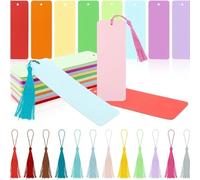 Malloy 100 Pezzi Segnalibri In Carta Kraft Segni Rettangolari di Libri Etichetta da Appendere con Nappe Colorate per Progetti DIY