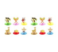 Malloy 12 Pezzi Centrotavola A d'Ape Fiesta Messicana Cactus Asino Maraca Sombrero Chitarra Toppers da Tavolo Centrotavola Decor