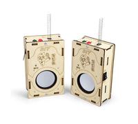 Malloy 2 Pezzi Walkie-Talkie Set DIY Legno A Lungo Raggio Apprendimento Elettronico Accessori DIY Radio Portatile Citofono