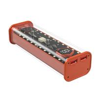 Malloy 21700 Scatola di Immagazzinaggio Batteria 4 Slot Scatola di Alimentazione DIY per Caricabatterie 21700 Doppia Uscita USB Ingresso TypeC Arancione