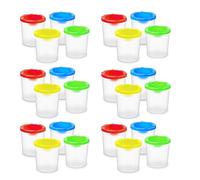 Malloy 24 Confezioni Contenitori per con Coperchio - Contenitore per Acqua e Anti-Rovesciamento, per Anti-Rovesciamento Riutilizzabili per La Pittura, (4 Colori)