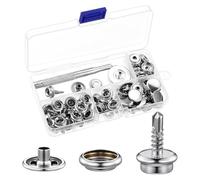 Malloy 24 Set Kit di Bottoni Automatici per Tela da Barca 74 Pezzi In Acciaio Inossidabile Bottoni Automatici per Copertura Barca Bottoni Bottoni Automatici 3/8 Pollice Vite Scatto