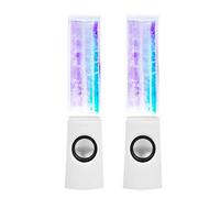 Malloy 2PZ Altoparlanti Luminosi Un LED Dancing Water Music Fountain Light per PC Laptop per Telefono Altoparlante Stereo da Scrivania Portatile Bianca