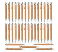 Malloy 35 Pezzi di Forniture per Ufficio e Scuola Penna Sostenibile nel Bambù Penna un Sfera Retrattile Strumento di Scrittura (Inchiostro Nero)