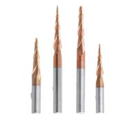 Malloy 4 Pezzi Fresa In Metallo Duro A Spirale Conica con Punta A Sfera, Gambo da 6 Mm, Fresa per Lavorazione del Legno, Punte da Intaglio CNC, Fresa per Legno