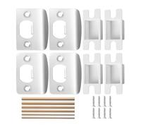 Malloy 4 Pezzi Kit Riparazione Piastra Chiusura Porta - Kit Riparazione Piastra Chiusura Porta In Acciaio Inossidabile - Rinforzo per Ripristino Chiusura Porta