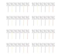 Malloy 48 Pezzi di Girandole DIY Artigianali Girandole di Carta Bianca Colora Le tue Girandole per Le attività Estive dei Bambini