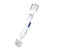 Malloy 5 nel 1 USB 2.0 Tipo C/USB/Micro-USB/TF/SD Lettore di Schede di Memoria Adattatore per Lettore di Schede OTG Accessori per Telefoni Cellulari,Bianca