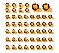 Malloy 50 Figurine di Mini Animali, Miniature di Piccoli Animali in Resina, Collezione di Miniature di Leoni Selvaggi