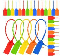 Malloy 500 Pezzi di Sigilli Antimanomissione In Plastica Fascette per Etichette di Sicurezza Vuote Monouso Autobloccanti Segnaletica Rimorchio Camion Sigillo Fascetta 25 cm