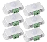 Malloy 6 Confezioni da 12 V 24 V Sensore PIR LED Sensore di Movimento Rilevatore di Movimento Interruttore della Luce Corpo Sensore A Infrarossi Funzione di Temporizzazione del Movimento
