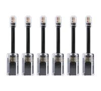 Malloy 6 Pezzi Detangler Telefonico RJ9 4P4C 360 Gradi Esteso Rotante Anti-Angolo Un T Telefonico Nero Fisso