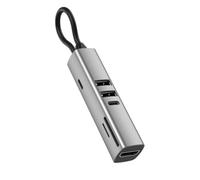 Malloy 7 in 1 USB C HUB Type-C su HDTV 4K Hub Tipo C PD 100W Dock di Ricarica per PC/Laptop Silver Grey