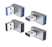 Malloy Adattatore USB 3.0 da 4 Pezzi Adattatore USB da Femmina A Femmina Angolo su e Giù, Angolo Sinistro e Destro USB A A Femmina Prolunga Convertitore per PC, Laptop