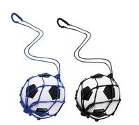Malloy Allenatore di Calci di Calcio da 2 Pezzi, Rete per Allenatore di Ritorno di Calcio, Aiuto per L'Allenamento per La Pratica Solista di Lancio di Calci di Calcio Nero + Blu
