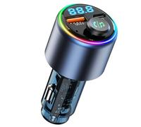 Malloy BC89 Trasmettitore FM Bluetooth 5.3 A Ricarica Rapida per Auto Caricabatterie QC18W PD30W Traslucido