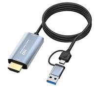 Malloy Compatibile 4K con Scheda di Acquisizione Type-C+USB Scheda di Acquisizione Giochi per Computer 1080P 1,8 M