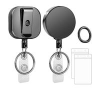 Malloy Confezione da 2 Bobine per Badge Resistenti Porta Badge Identificativi In Metallo con con Clip da Cintura da 26,8 Pollici