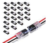 Malloy Connettore Plug-In A Doppio Filo da 50 Pezzi, Connettori LED A 2 Vie A 2 Pin Collegabili, con Fibbia di Bloccaggio Connettori A Rapido Durevoli