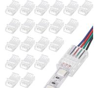 Malloy Connettori per Strisce Luminose A LED 20 Connettori Adattatori LED Impermeabili Connettori per Strisce Luminose A LED Saldatura 4 Pin 10 mm Facili da Usare