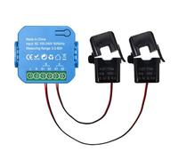 Malloy Contatore di Energia Intelligente Tuya WIFI Bidirezionale con Morsetto Trasformatore App Monitor Potenza 80A Supporto Allarme 2 Canali - 2CT