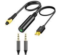 Malloy Convertitore Audio In Fibra Digitale 3,5 mm A di Conversione Audio In Fibra 3,5 mm A Convertitore di Fibra USB - Audio Ottico Digitale In Fibra 3,5 mm A Convertitore Audio Spdif