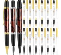 Malloy Crafts Classroom 12-Pack Set di Penne In Legno con Pennino Girevole e Base Girevole In Rame