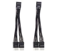 Malloy di Prolunga USB 2 Pezzi di Prolunga USB Nero 9 Pin 1 Femmina A 2 Maschi di Prolunga Audio HD Sdoppiatore A Y per PC 10 cm