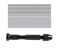 Malloy Hand Trapano Morsa per Pin Precisione con 49 Pezzi Mini Punte Elicoidali per Modello, DIY, Creazione Gioielli, Strumento Foratura Rotante Multiuso per Metallo, Legno, Plastica Ecc