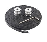 Malloy Hot 3D Printer Parts Accessory 2 Pezzi 16 Denti 16 Denti Timing Alumium Puleggia Alesaggio 5mm Larghezza 6mm con 2 Metri 2m 6mm Cintura